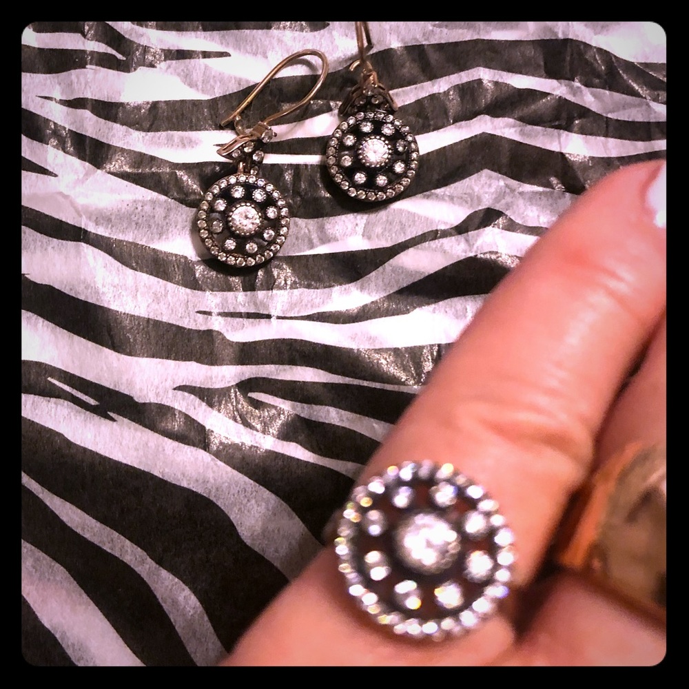 Rose gold over sterling silver earring & ring set